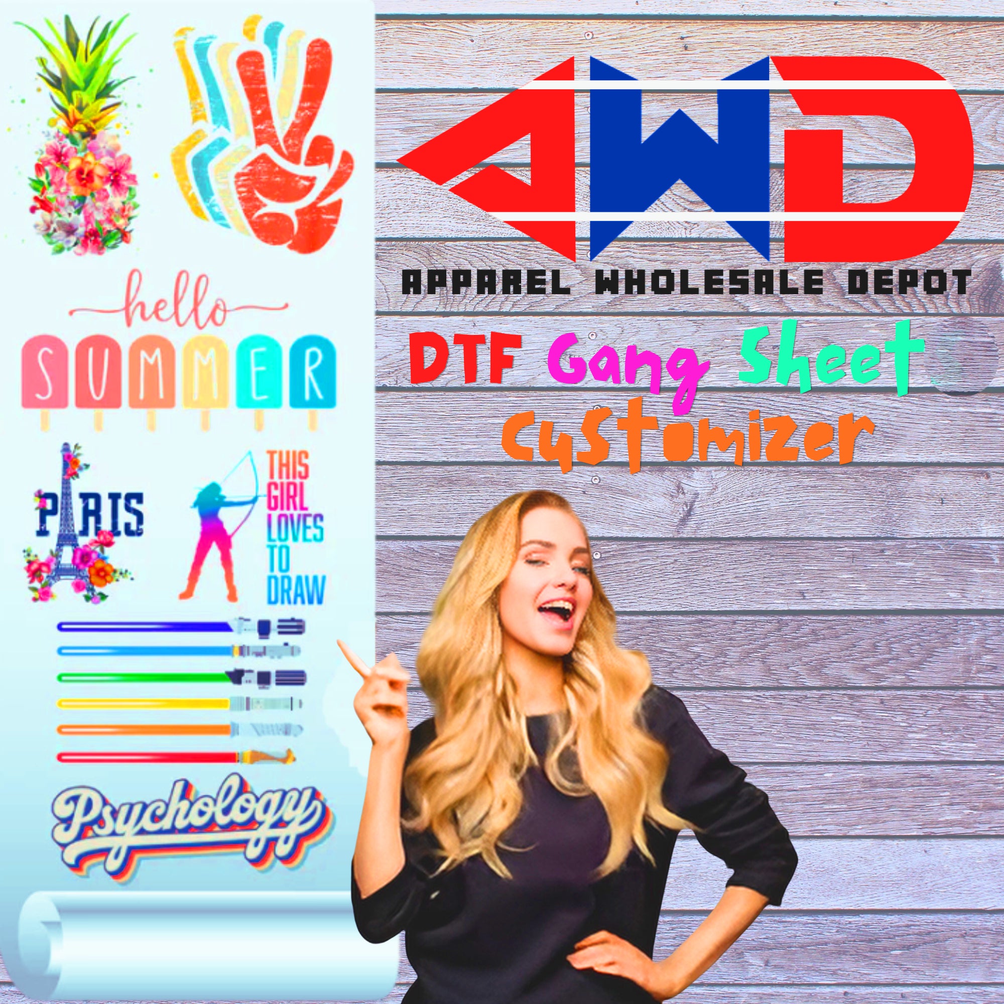 DTF Gang Sheet Customizer FullColor Transfers for TShirts & More