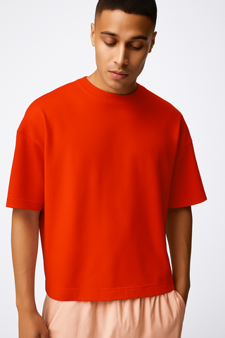 Buy red H1001 HUDI Supreme – 100% Ring-Spun Cotton Boxy T-Shirt (7 oz)