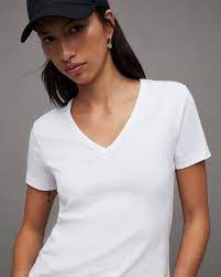 H3002 Womens V-Neck 95% Cotton 5% Elastane Cotton Fitted T-Shirt - APPAREL WHOLESALE DEPOT T-Shirt HUDI