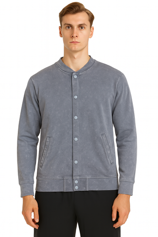Buy rustic-grey H6005 HUDI RusticStyles – Premium Vintage Wash Varsity Jacket
