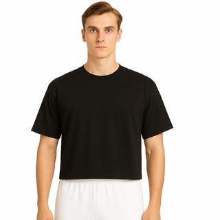 Buy black H1001 HUDI Supreme – 100% Ring-Spun Cotton Boxy T-Shirt (7 oz)