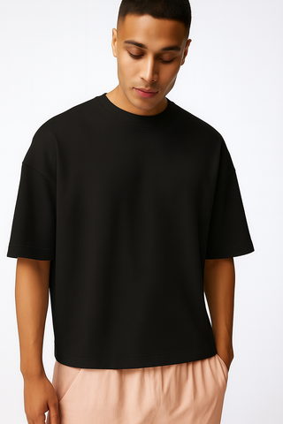 Buy black H1001 HUDI Supreme – 100% Ring-Spun Cotton Boxy T-Shirt (7 oz)