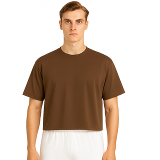 Buy brown H1001 HUDI Supreme – 100% Ring-Spun Cotton Boxy T-Shirt (7 oz)