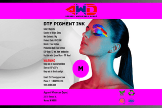 AWD DTF (Direct to Film) Pigment Ink - APPAREL WHOLESALE DEPOT DTF Ink APPAREL WHOLESALE DEPOT