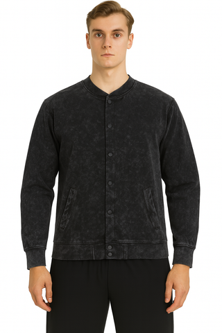 H6005 HUDI RusticStyles – Premium Vintage Wash Varsity Jacket