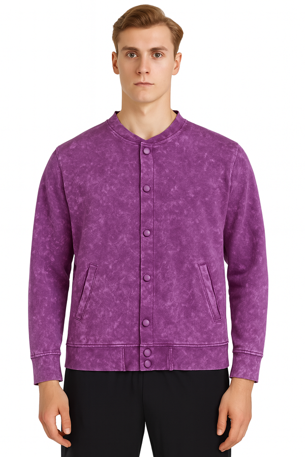 H6005 HUDI RusticStyles – Premium Vintage Wash Varsity Jacket