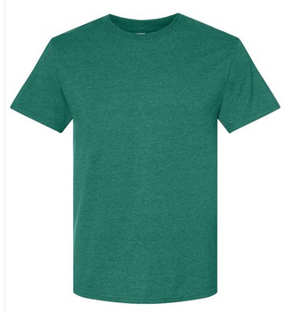 Buy heather-green BSI 1004 Blended Premium 60% Ring-Spun Cotton 40% polyester Short Sleeve supper soft Unisex  Crew Neck T-Shirt
