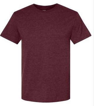 Buy heather-maroon BSI 1004 Blended Premium 60% Ring-Spun Cotton 40% polyester Short Sleeve supper soft Unisex  Crew Neck T-Shirt