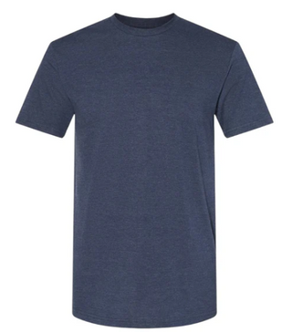 Buy heather-navy BSI 1004 Blended Premium 60% Ring-Spun Cotton 40% polyester Short Sleeve supper soft Unisex  Crew Neck T-Shirt