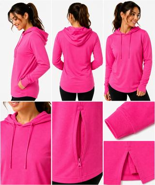 H9004 : Unisex Solid Front Jersey Hoodie with Hidden Zippered Pockets