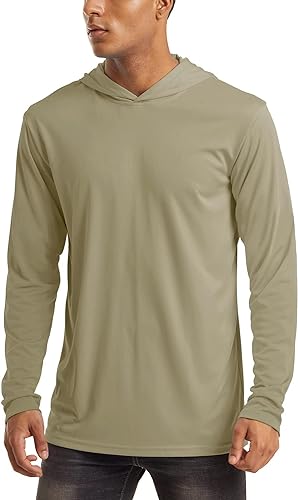 Buy tan BSI-H9004 : Solid Front Jersey Hoodie with Hidden Zippered Pockets