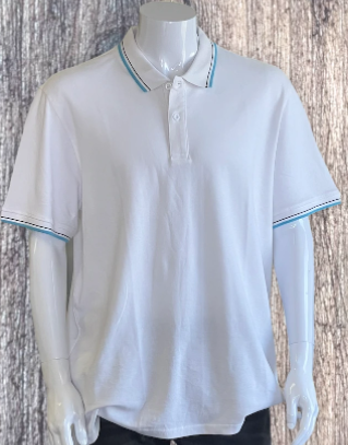 H7005 Men's Pique Polo Shirt with Stripe Collar