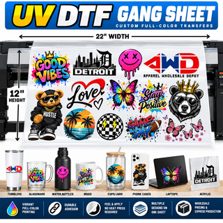 UV DTF GANG SHEETS – PREMIUM FULL-COLOR TRANSFERS CUSTOM