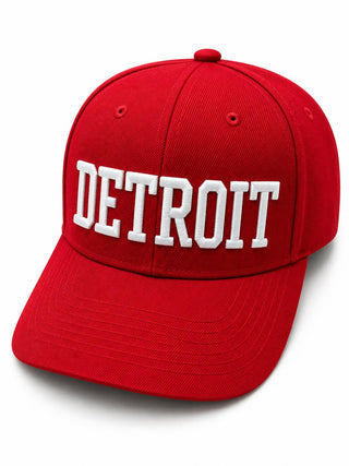 Buy red Detroit &amp;amp; Michigan Logo Hats