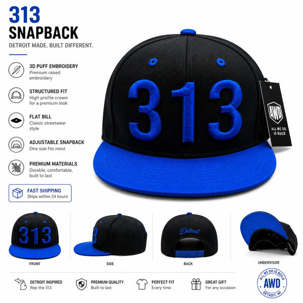 Detroit &amp; Michigan Logo Hats