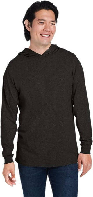 Buy black BSI-H9004 : Solid Front Jersey Hoodie with Hidden Zippered Pockets