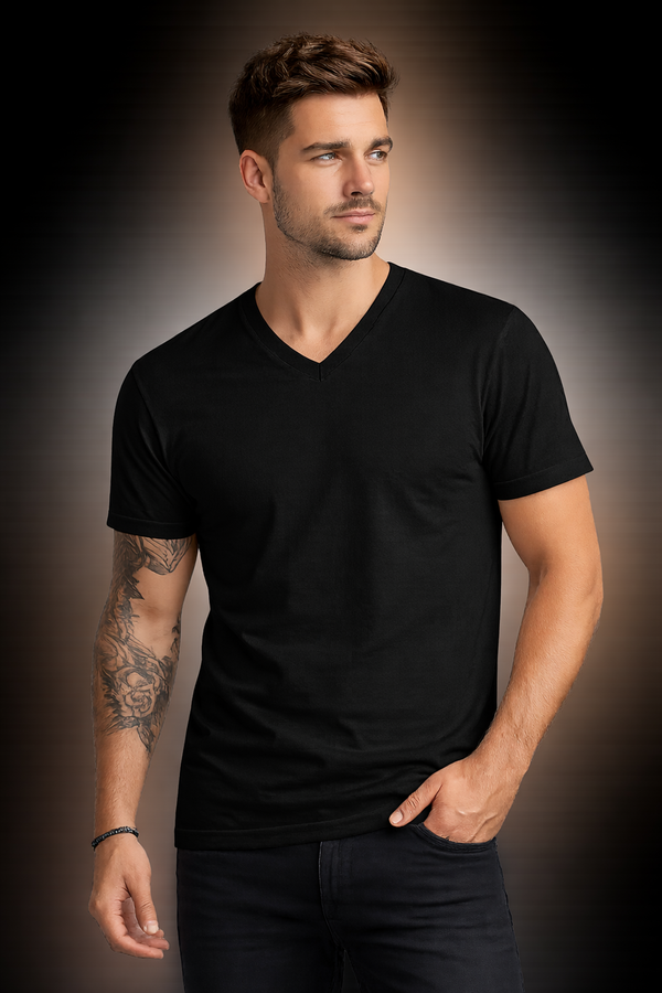 V-Neck   BSI 1008 — 100% Premium Ring-Spun  short sleeve T-Shirt