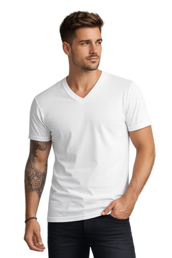 V-Neck   BSI 1008 — 100% Premium Ring-Spun  short sleeve T-Shirt