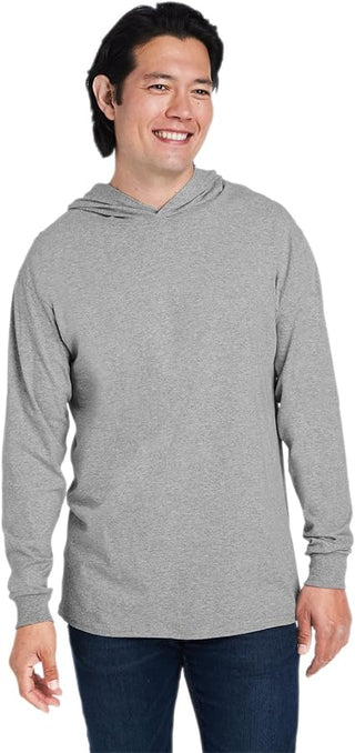 Buy heather-grey BSI-H9004 : Solid Front Jersey Hoodie with Hidden Zippered Pockets