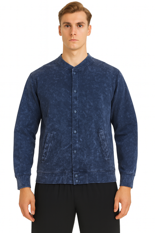 H6005 HUDI RusticStyles – Premium Vintage Wash Varsity Jacket