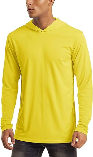 Buy yellow BSI-H9004 : Solid Front Jersey Hoodie with Hidden Zippered Pockets