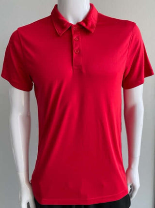 Buy red H7002 Button Down Golf Polo 100% Polyester Shirt